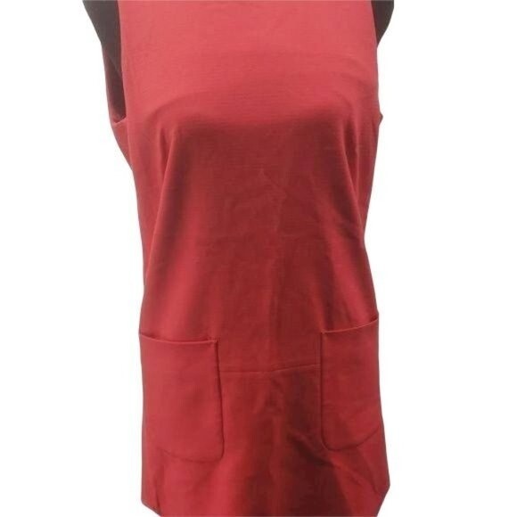 La Redoute Création Reddish Orange Sleeveless Pockets Dress sz USA 2 - Picture 3 of 10